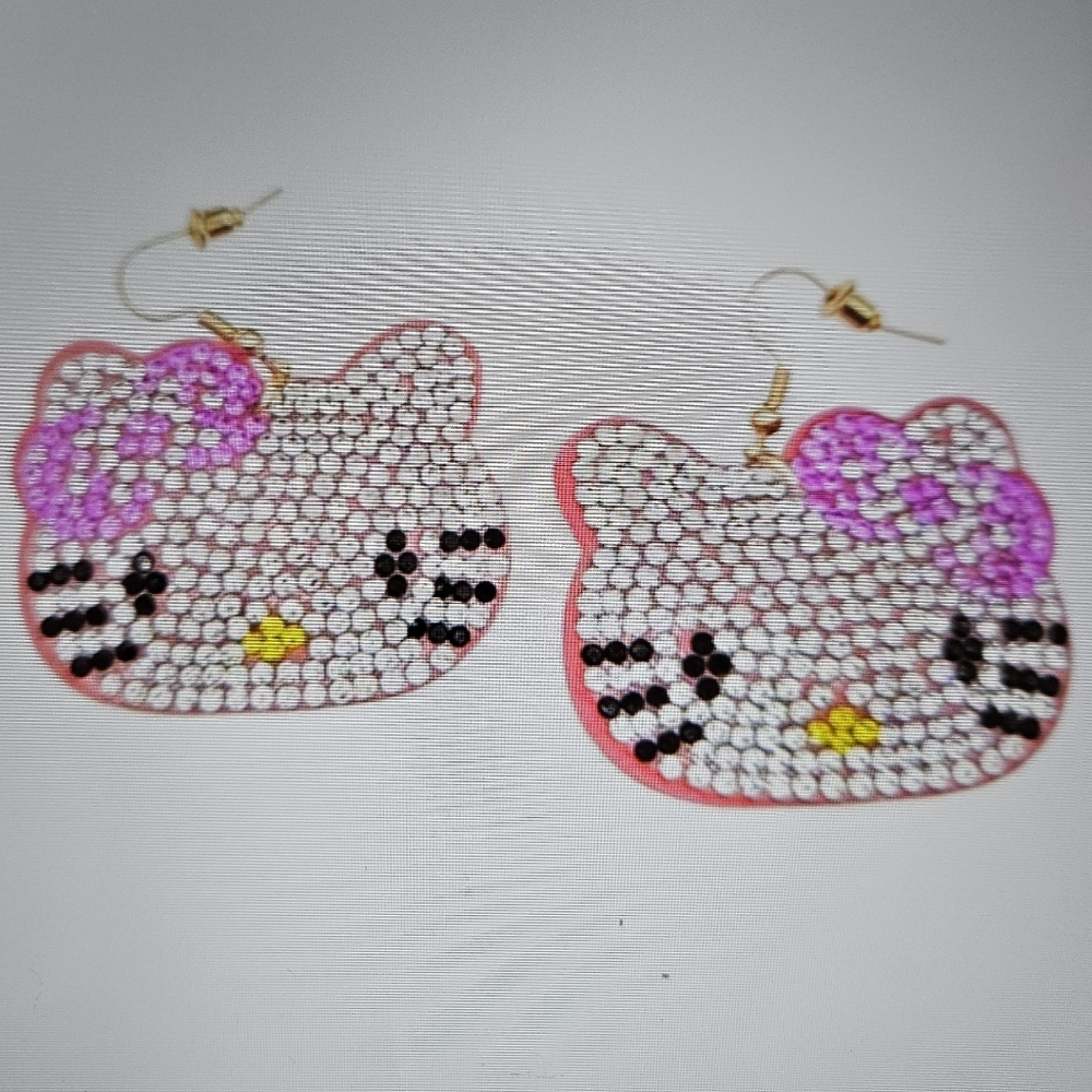 DIVAS LiMiTED Pink and Yellow Hello Kitty Earrings